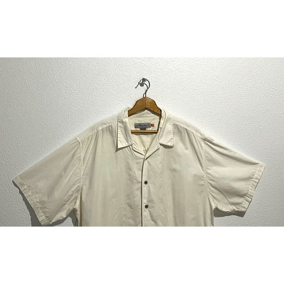 QuikSilver Edition Comfort Fit Men Sz XXL/TTG Color Beige Button Up Embroidered - Picture 2 of 16